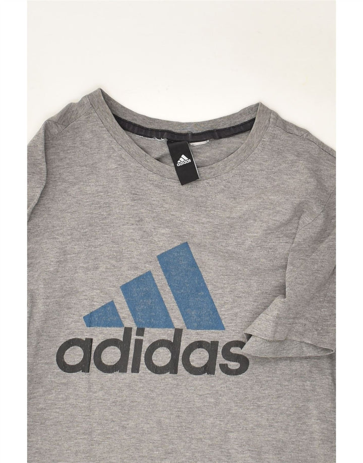 ADIDAS Boys Graphic T-Shirt Top 11-12 Years Grey | Vintage Adidas | Thrift | Second-Hand Adidas | Used Clothing | Messina Hembry 