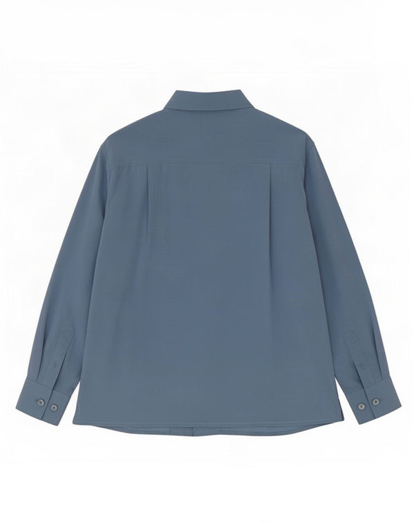 Vintage Damen Hemdbluse UK 20 2XL Blaue Seide