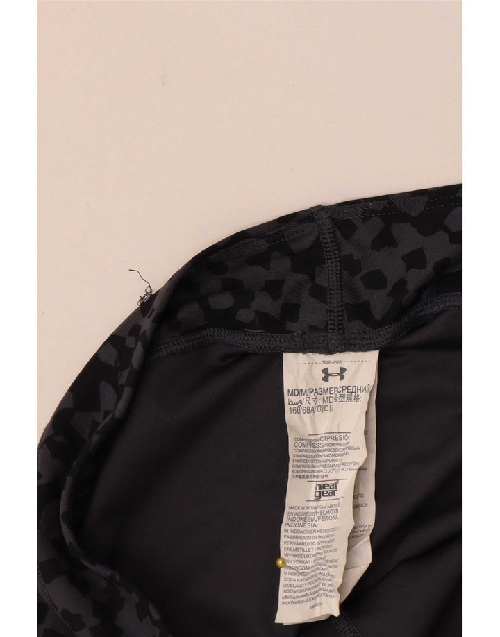 Under Armour Damen Leggings UK 12 Mittelgraues geometrisches Polyester