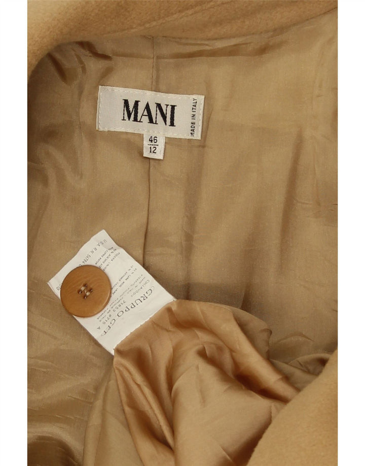 MANI Damen Mantel IT 46 Large Beige Wolle