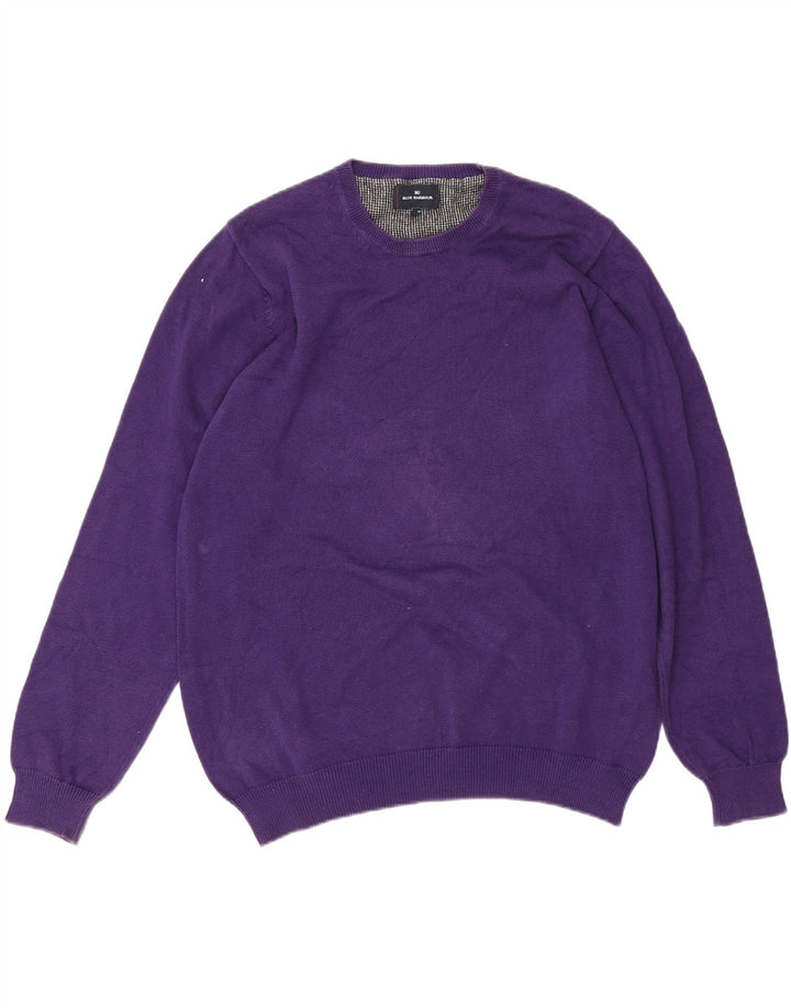 Marks & Spencer Herren-Pullover „Harbor“ mit Rundhalsausschnitt, Blau, Größe L, Lila