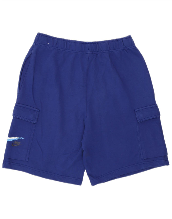 Nike Herren-Sportshorts mit Grafik, mittelblaue Baumwolle