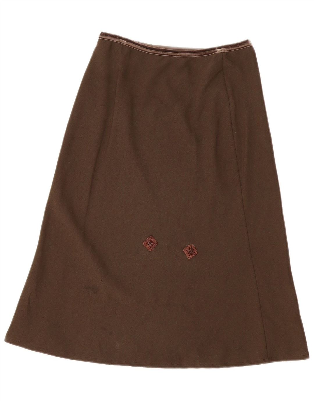 BENETTON Damen-Rock in A-Linie mit niedriger Taille, IT 42, Mittel W34, braun, Polyester