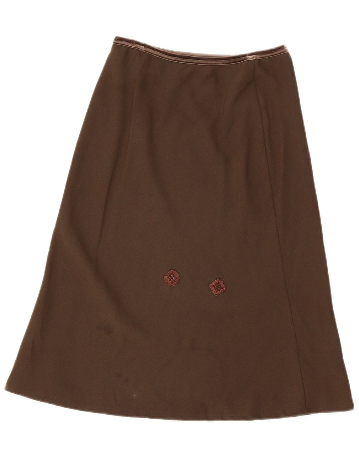BENETTON Damen-Rock in A-Linie mit niedriger Taille, IT 42, Mittel W34, braun, Polyester
