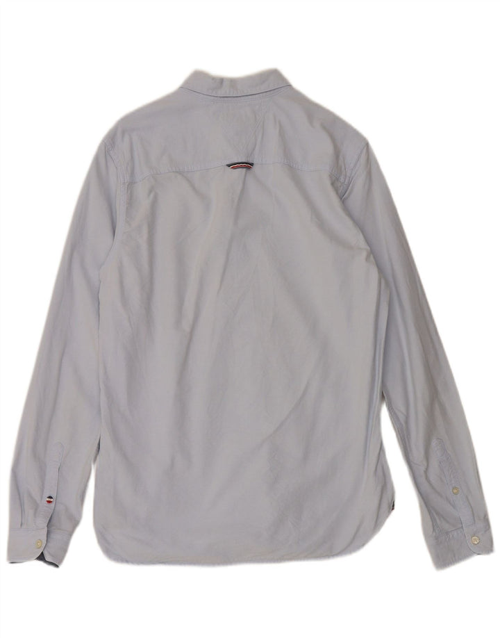 Tommy Hilfiger Herrenhemd, kleine blaue Baumwolle