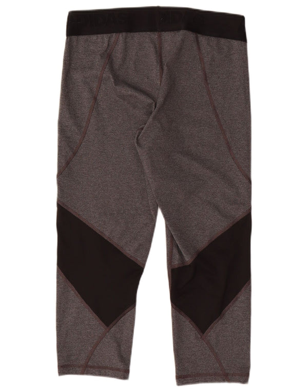 Adidas Damen Climacool Capri Leggings UK 12/14 Mittelgrau Farbblock