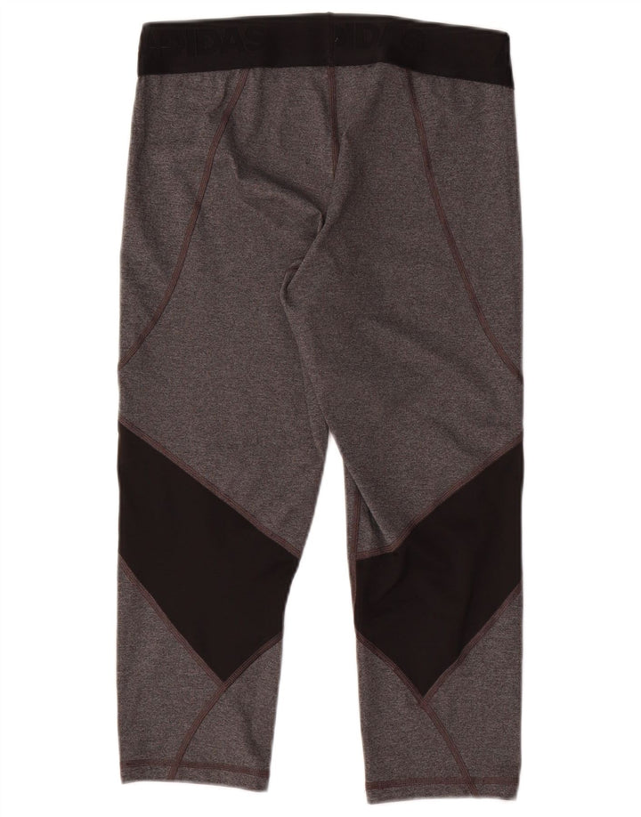 Adidas Damen Climacool Capri Leggings UK 12/14 Mittelgrau Farbblock