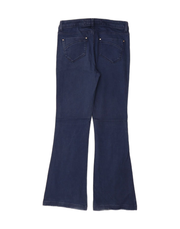 Karen Millen Damen Schlagjeans UK 10 Small W28 L30 Blaue Baumwolle