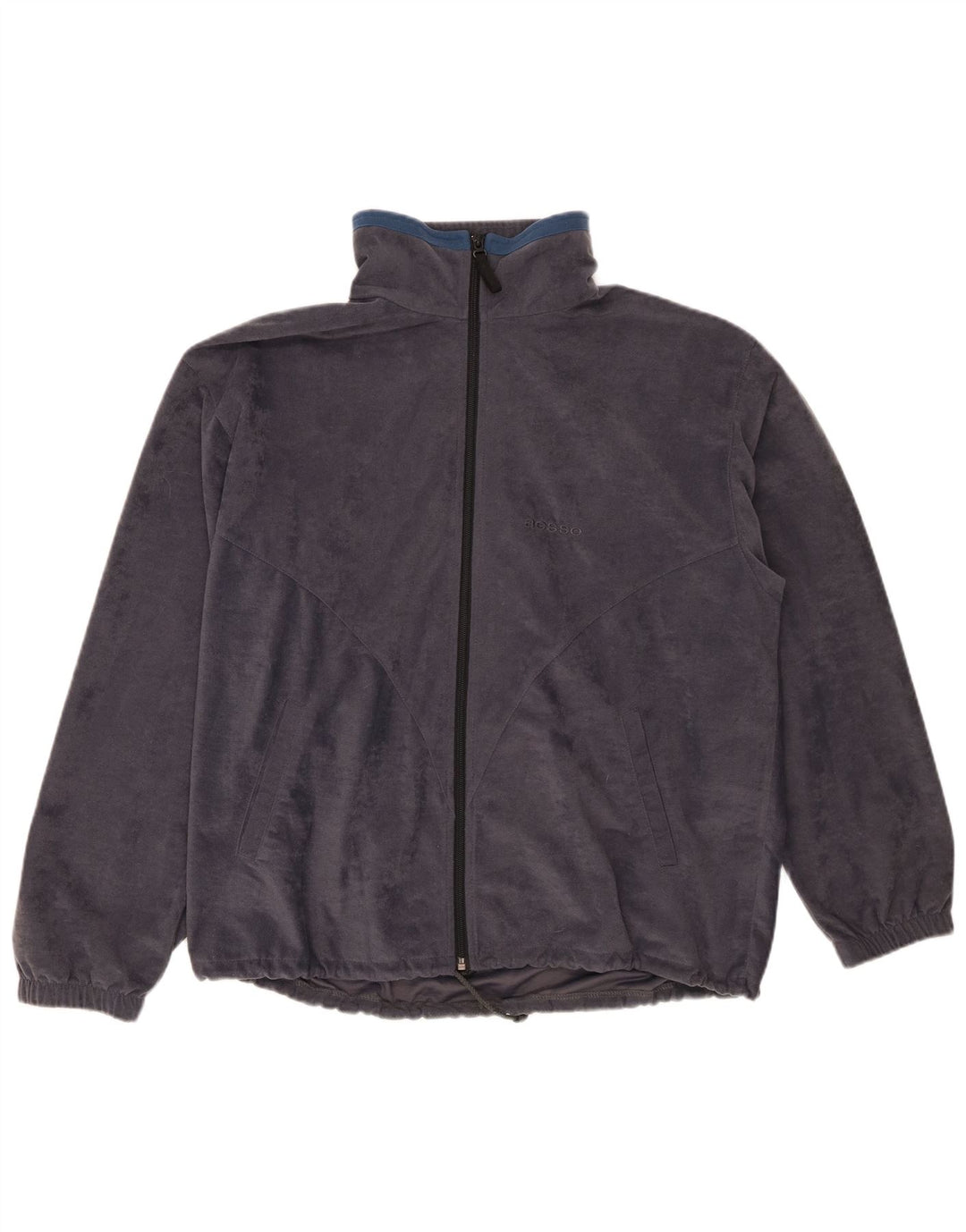 Aesse Herren-Trainingsanzugoberteil aus Velours, IT 48, mittelgraues Polyester