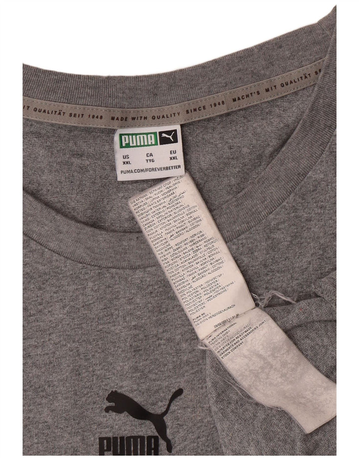 Puma Herren Grafik T-Shirt Top 2XL Grau Baumwolle