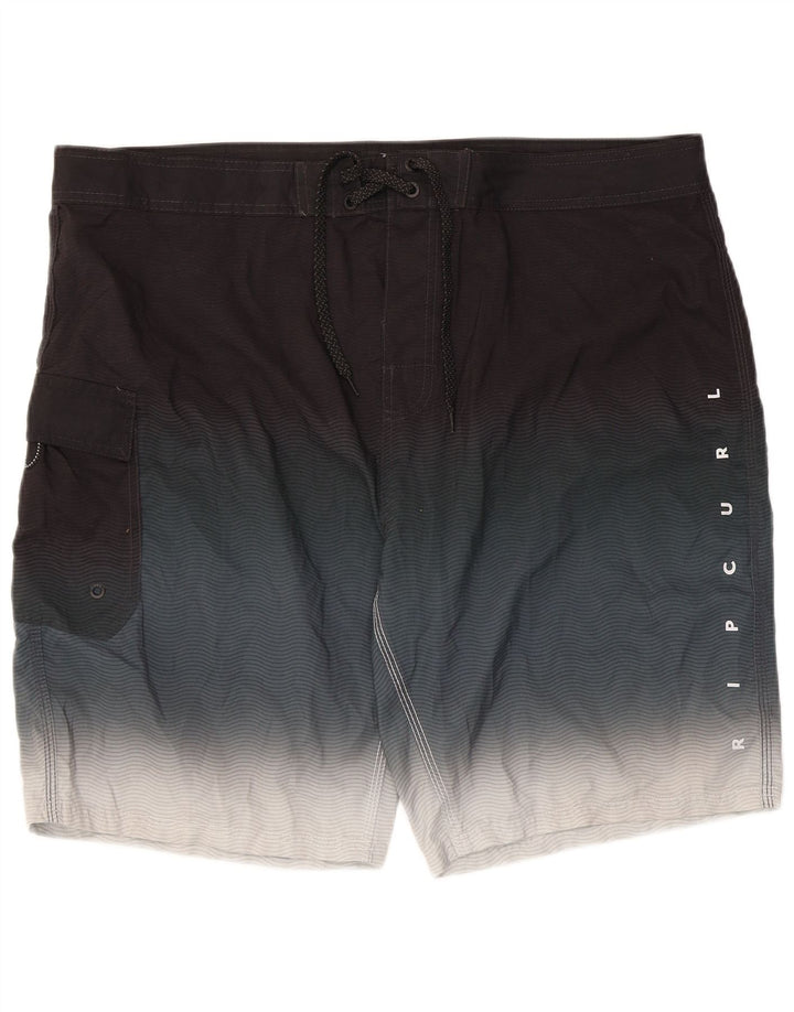 Rip Curl Herren-Badeshorts XL, schwarzes Colourblock-Polyester