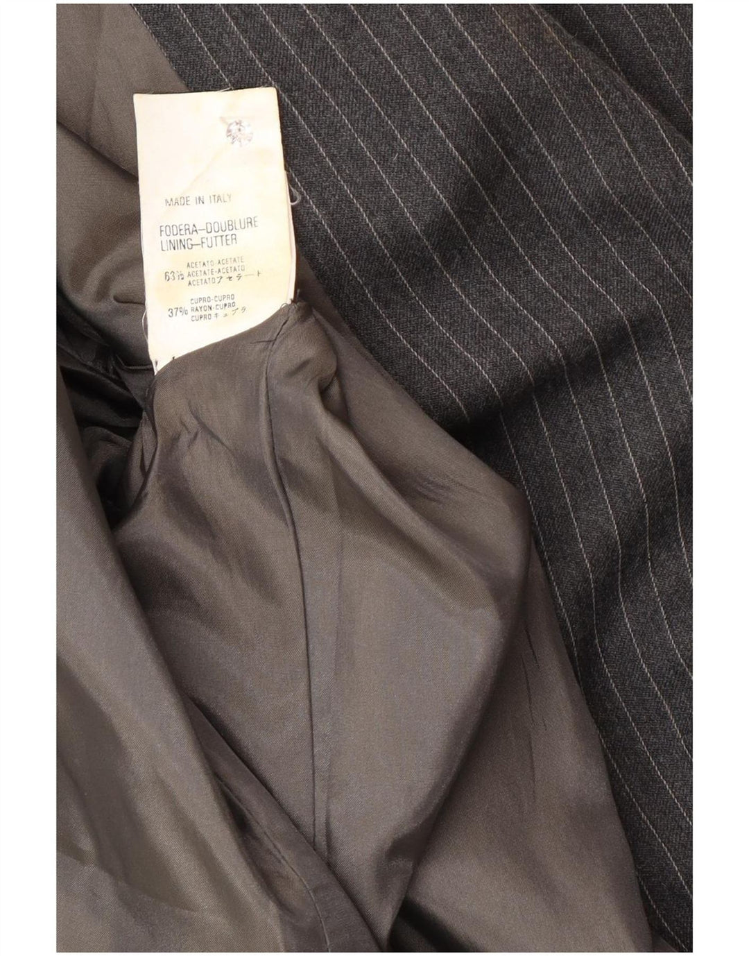 Ferre Damen 001 1-Knopf-Blazerjacke UK 16 Large Graues Nadelstreifen-Acetat