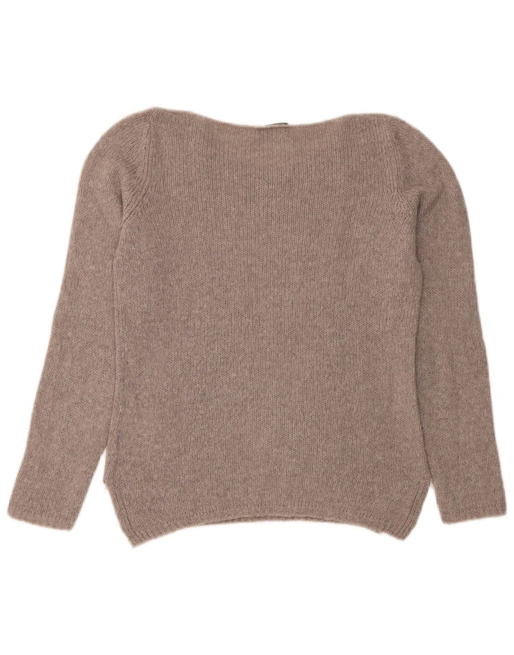Fred Perry Damen-Pullover mit U-Boot-Ausschnitt, Gr. 10, Größe S, Grau, Polyamid