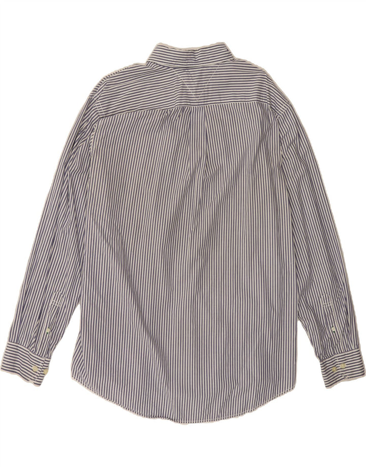 TOMMY HILFIGER Mens Shirt Large Navy Blue Pinstripe Cotton Vintage Tommy Hilfiger and Second-Hand Tommy Hilfiger from Messina Hembry 
