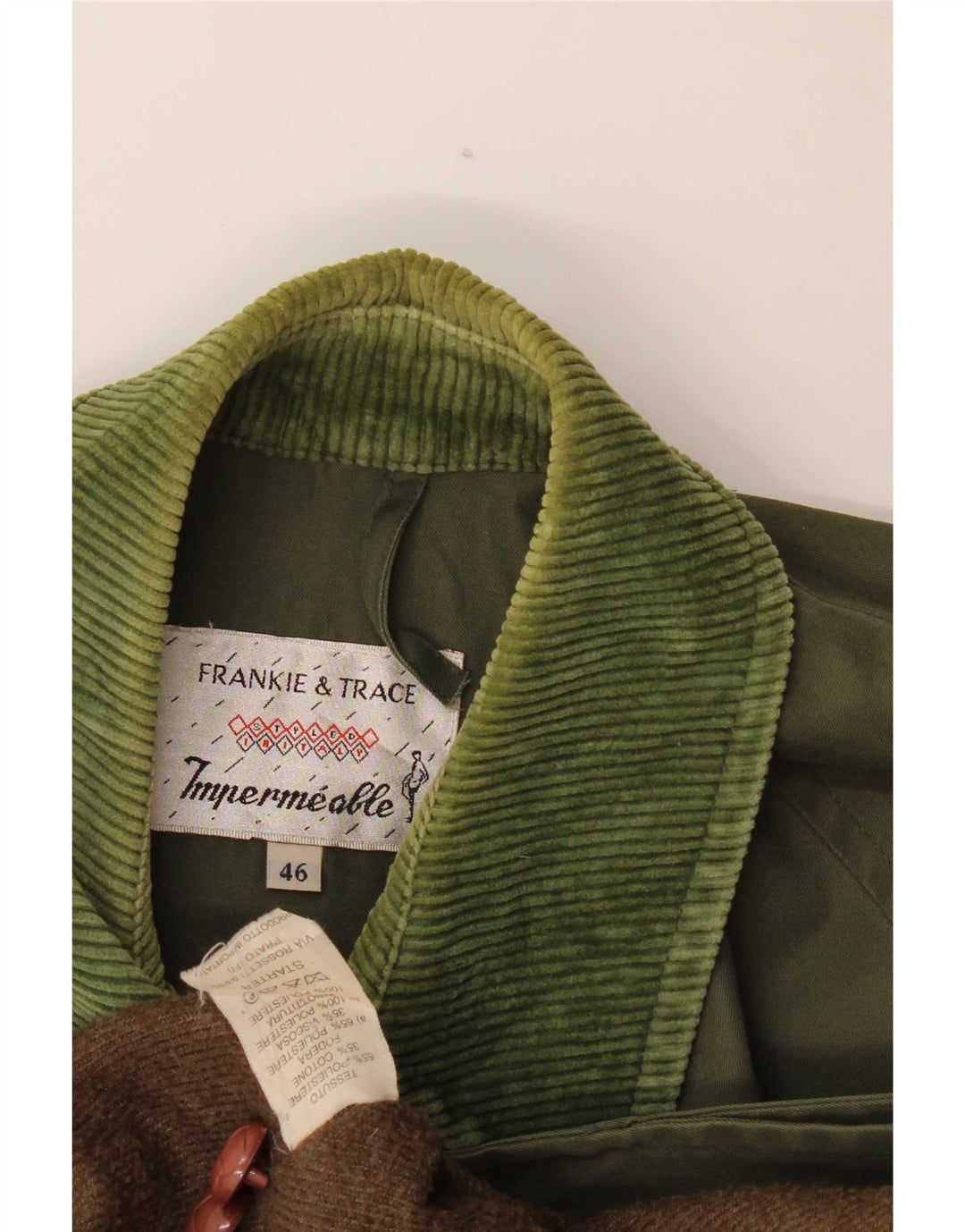 Frankie & Trace Herrenmantel IT 46 Small Khaki Polyester