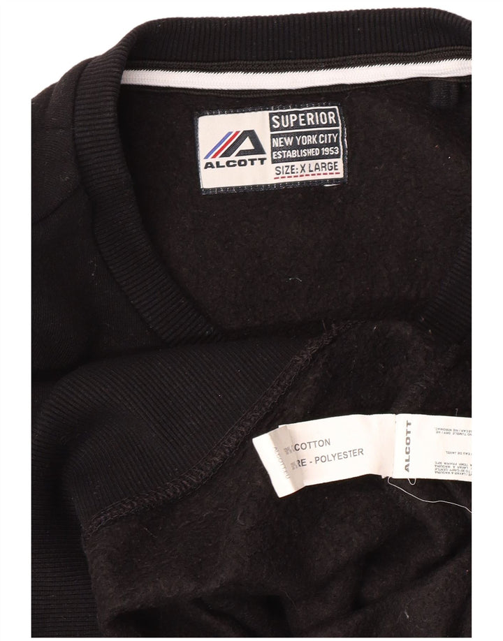 ALCOTT Herren-Sweatshirt mit New York City-Grafik, XL, schwarze Baumwolle