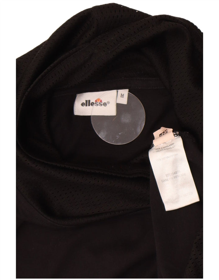 Ellesse Womens Graphic T-Shirt Top UK 14 Mittelschwarze Baumwolle