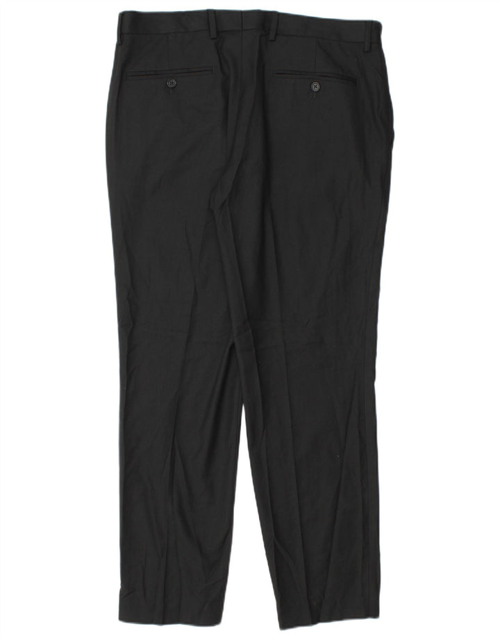 Marks & Spencer Herren Slim Fit Anzughose W34 L29 Schwarz Polyester