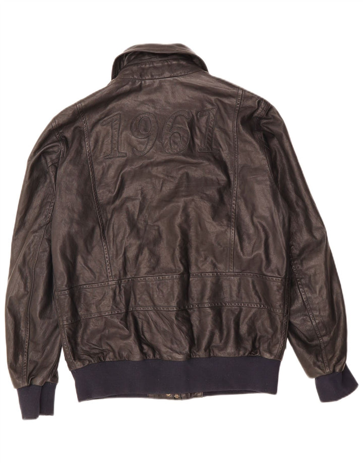 AERONAUTICA MILITARE Damen Grafikjacke IT 42 Mittelschwarzes Leder