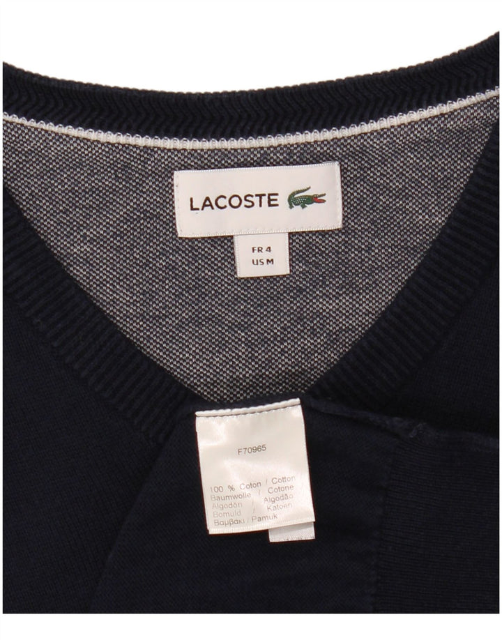 LACOSTE Herren-Pullover mit V-Ausschnitt, Größe 4, mittelgroß, marineblau, Baumwolle