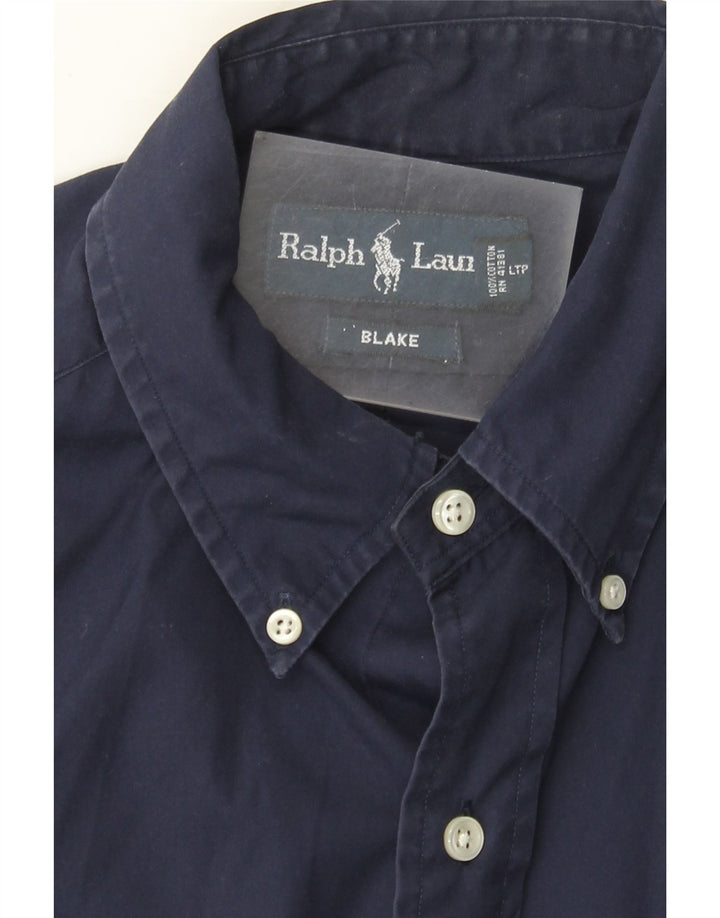 Ralph Lauren Herren-Blake-Hemd aus mittelblauer Baumwolle in Marineblau