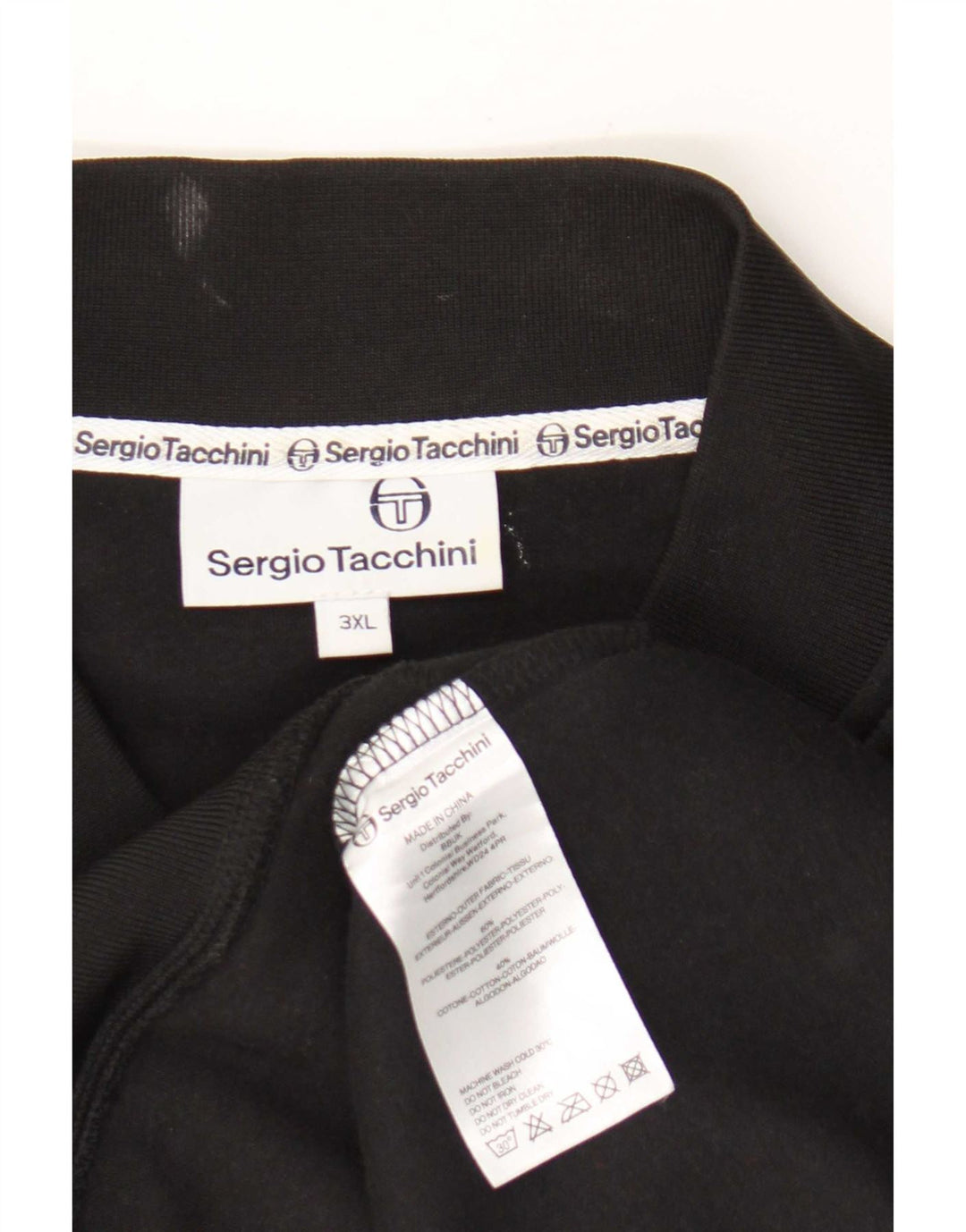 Sergio Tacchini Herren-Trainingsanzug, ärmellos, Jacke, 3XL, Schwarz, Polyester