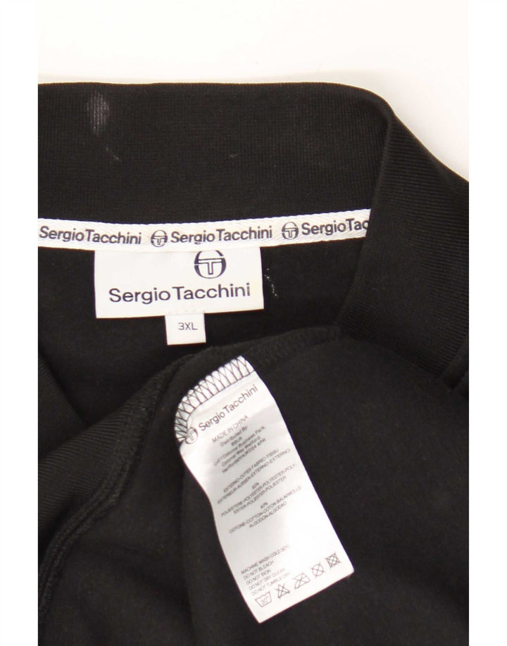 Sergio Tacchini Herren-Trainingsanzug, ärmellos, Jacke, 3XL, Schwarz, Polyester
