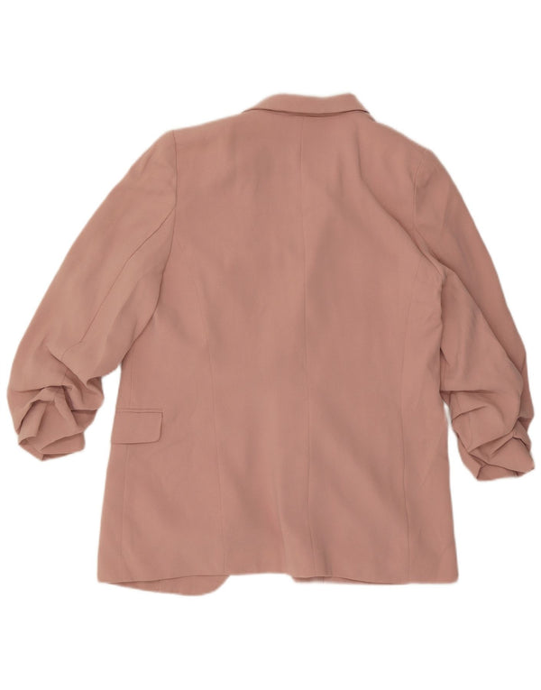 Marks & Spencer Womens Open Blazer Jacke UK 12 Mittelrosa Polyester