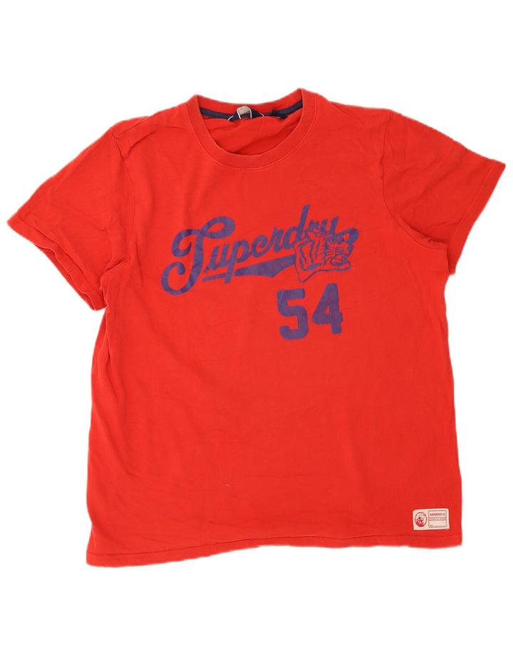 Superdry Herren Grafik-T-Shirt-Oberteil XL aus roter Baumwolle