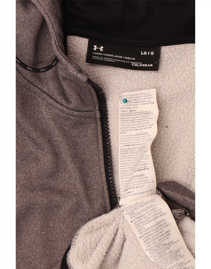 Under Armour Herren Cold Gear Kapuzenpullover mit Reißverschluss, groß, grau, Polyester