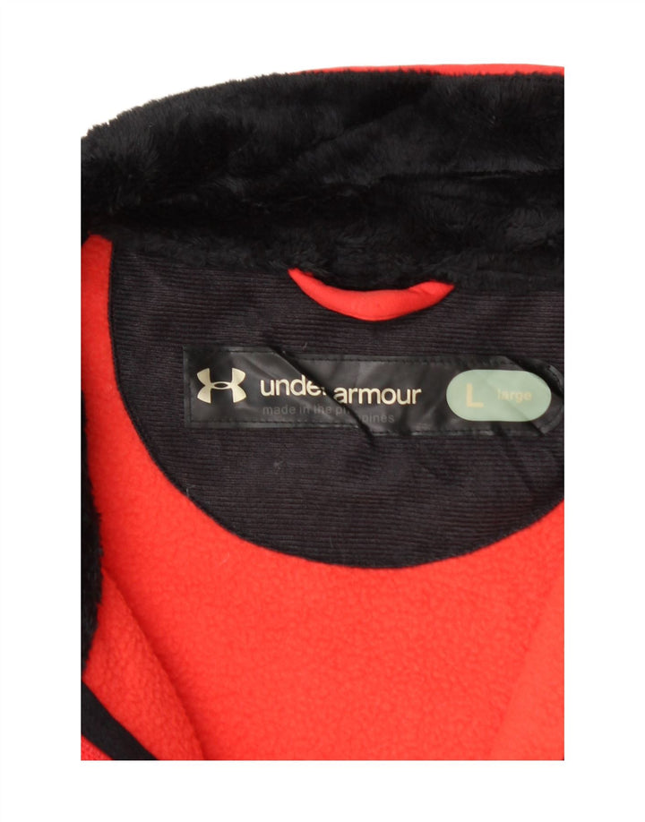 UNDER ARMOUR Herren-Trainingsanzug-Top-Jacke, großes rotes geometrisches Polyester