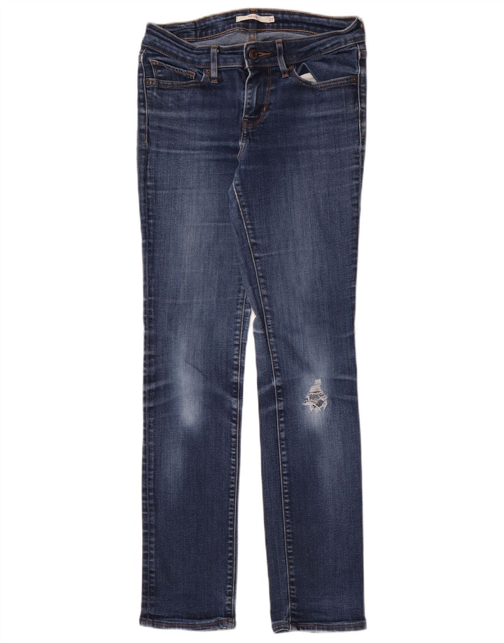 LEVI'S Damen 712 Distressed Slim Jeans W27 L30 Blaue Baumwolle