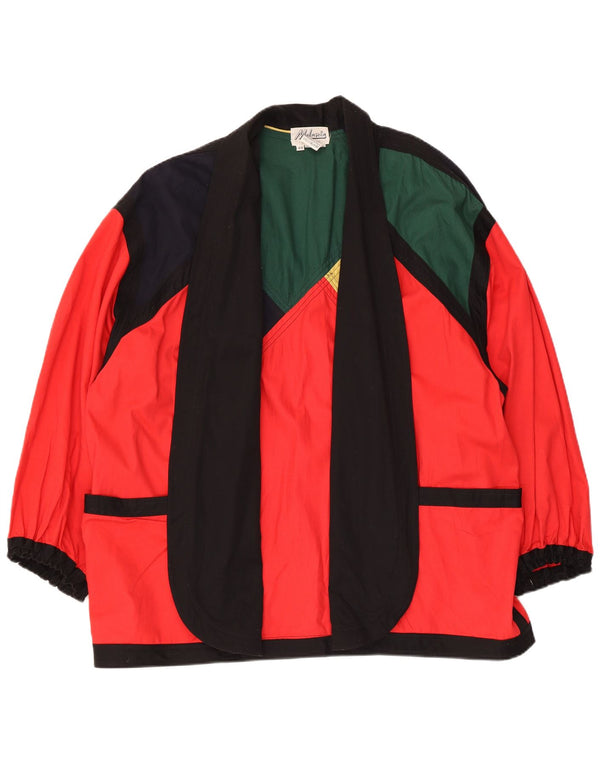 Vintage Damen Longline Oversized Blazer Jacke IT 44 Medium Mehrfarbig