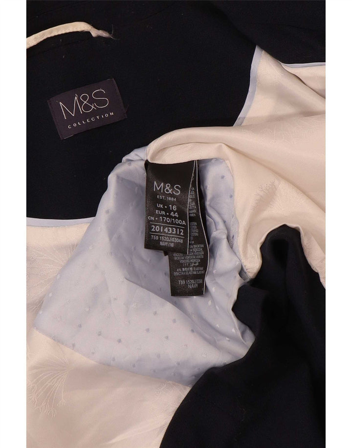 Marks & Spencer Damen 1-Knopf-Blazerjacke UK 16 Large Marineblau