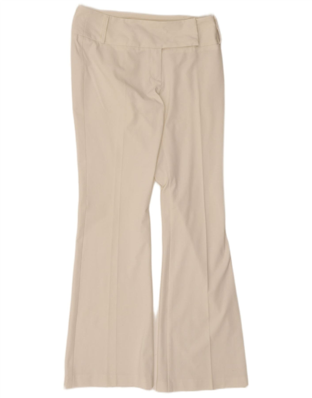 Sisley Damen Flare Freizeithose IT 44 Medium W30 L32 Weiß Polyester