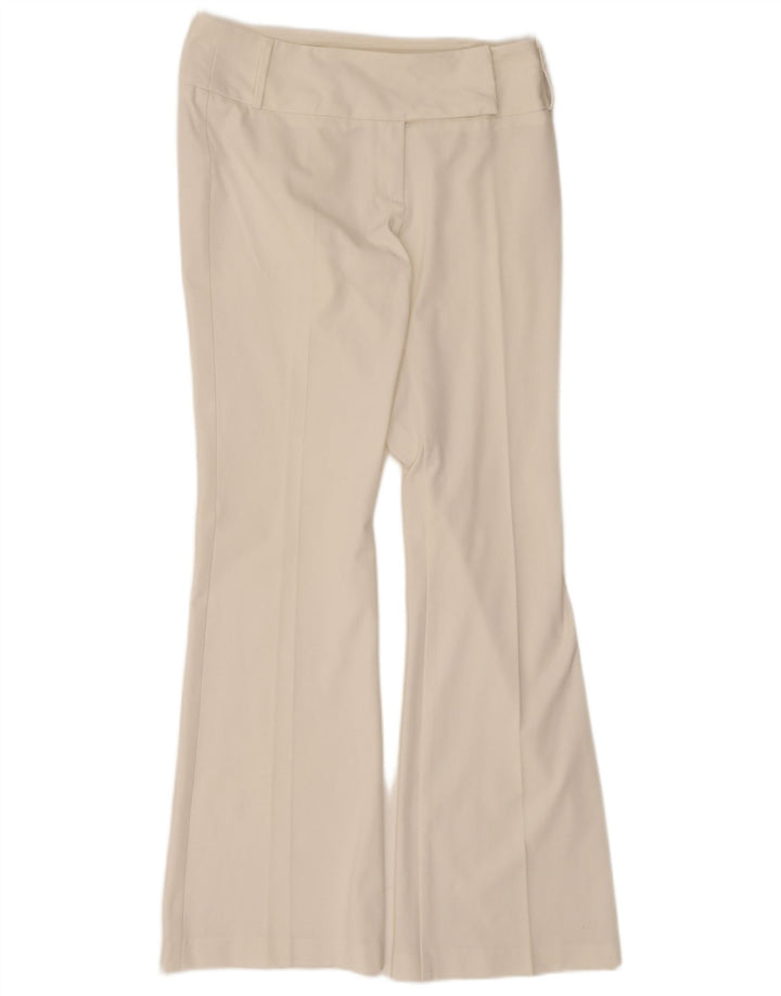 Sisley Damen Flare Freizeithose IT 44 Medium W30 L32 Weiß Polyester