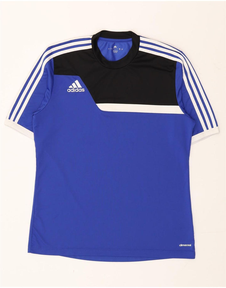 Adidas Herren Climacool T-Shirt Top, großes blaues Farbblock-Polyester