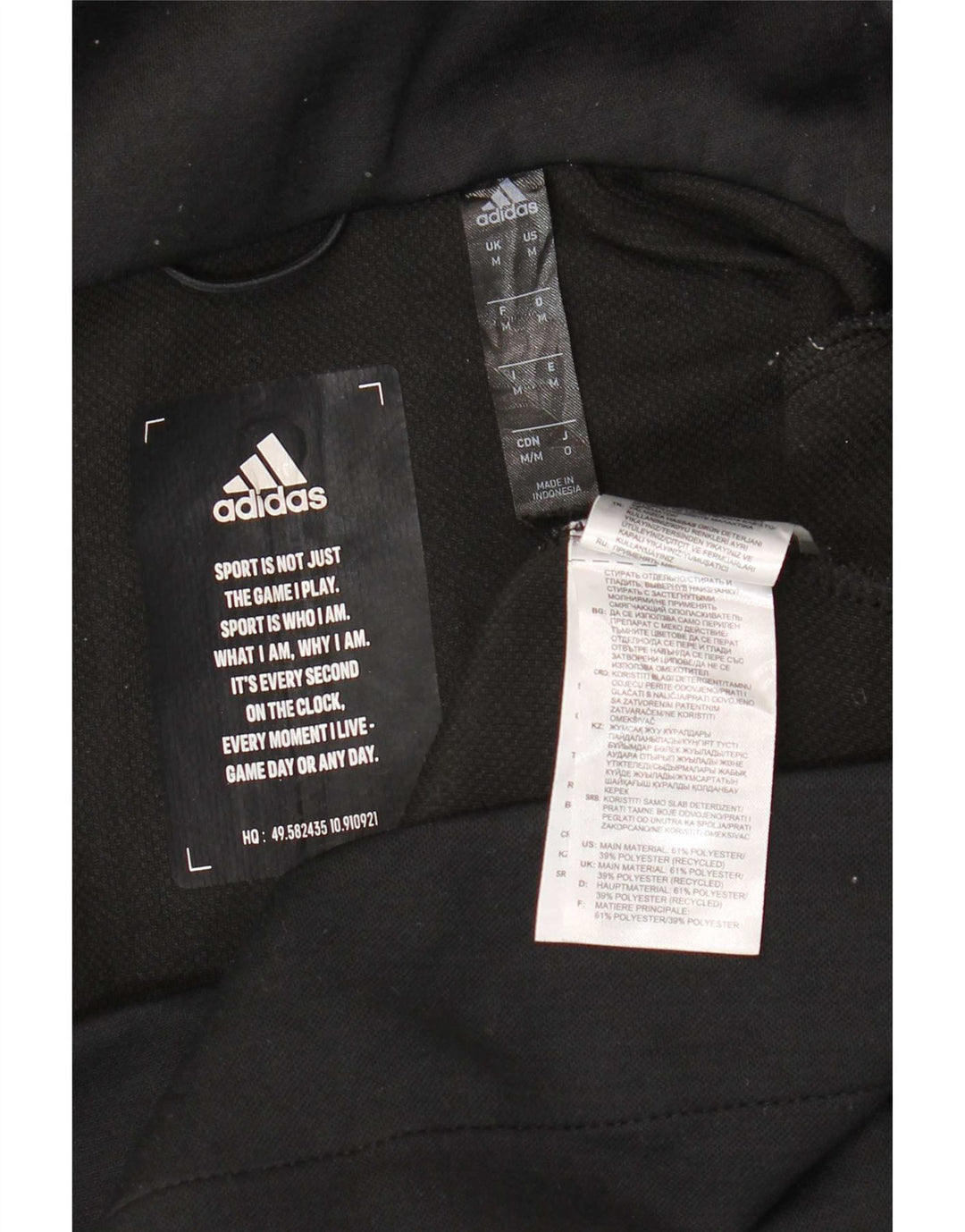 Adidas Herren-Kapuzenpullover mit Reißverschluss, Mittelschwarz geflecktes Polyester
