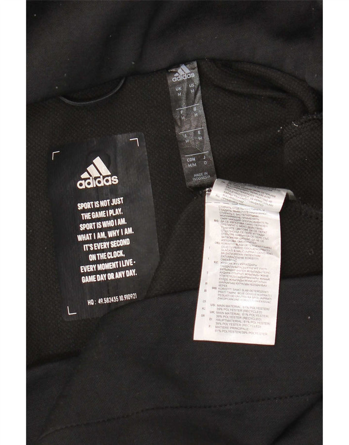 Adidas Herren-Kapuzenpullover mit Reißverschluss, Mittelschwarz geflecktes Polyester