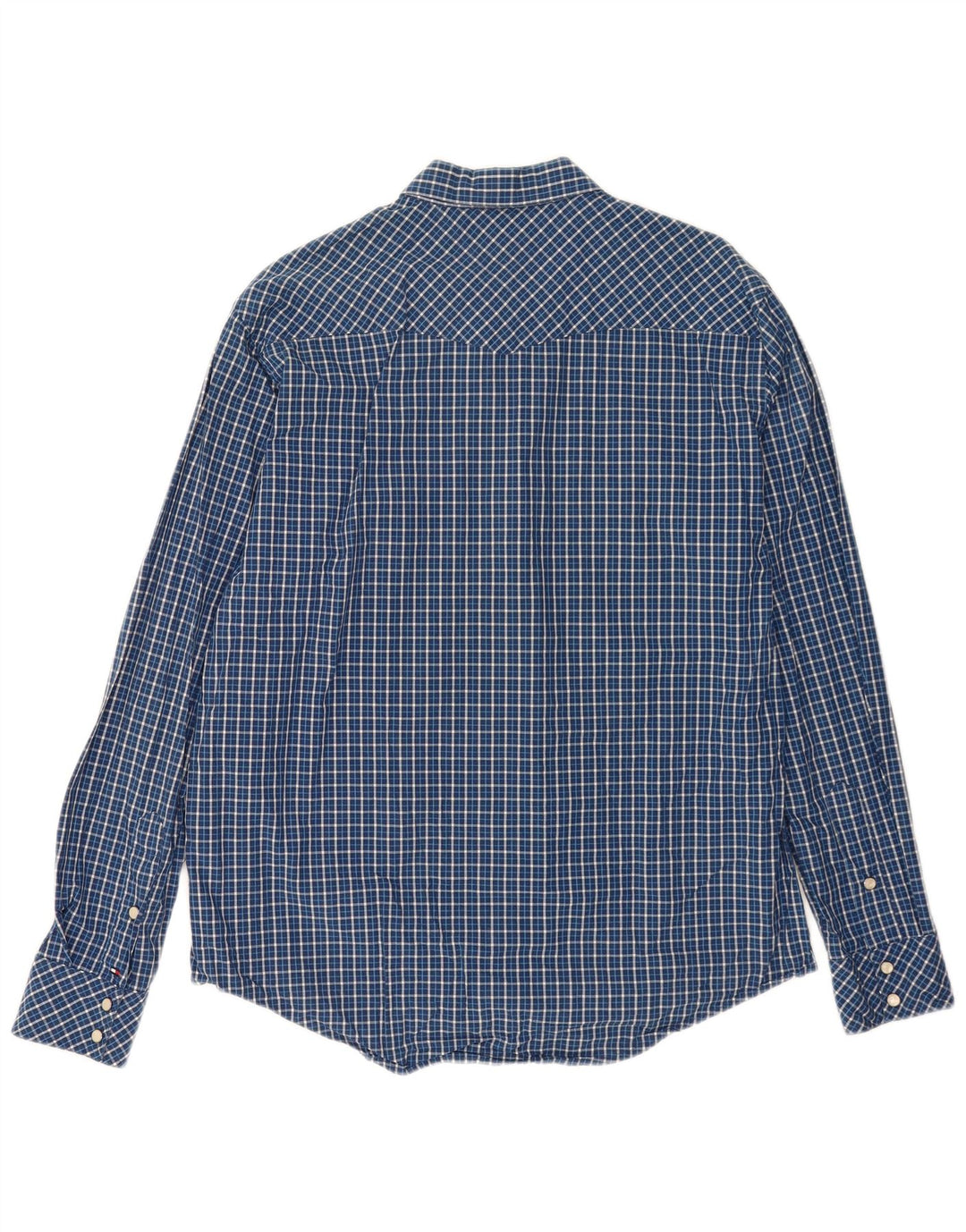 Tommy Hilfiger Herrenhemd, groß, blau kariert, Baumwolle