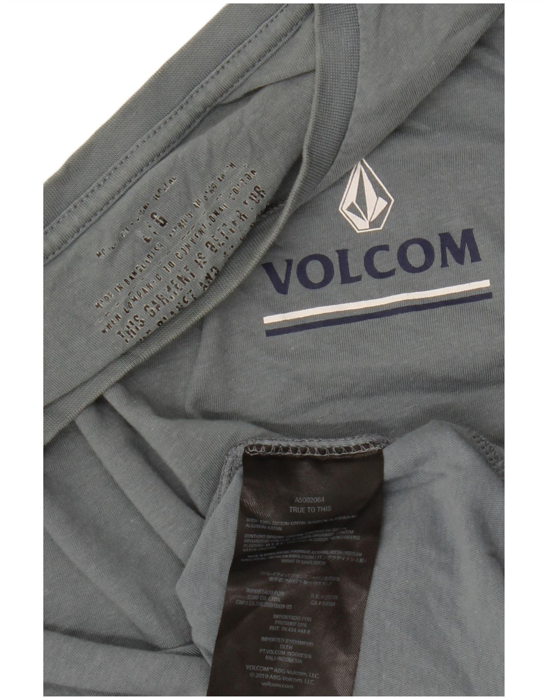VOLCOM Grafik-T-Shirt für Damen, UK 16, Größe L, Blau, Baumwolle