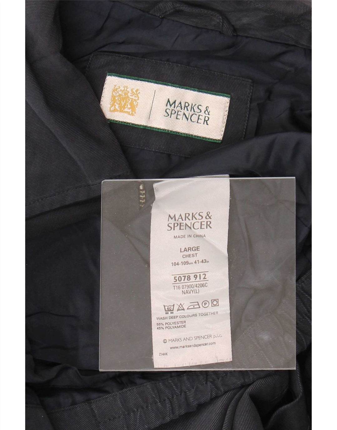 Marks & Spencer Herren Bomberjacke UK 40 Large Marineblau Polyester