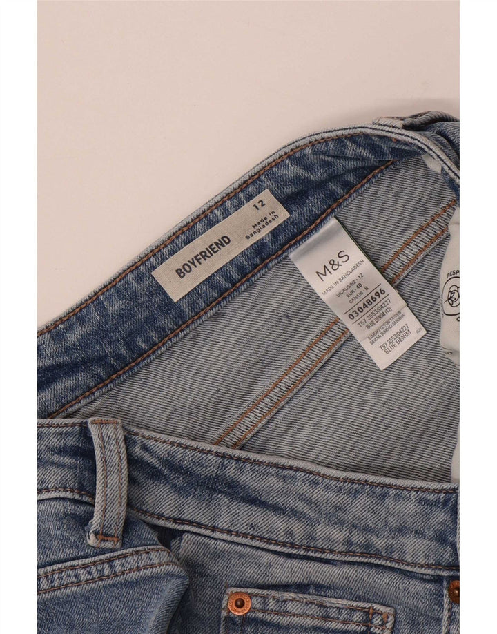 Marks & Spencer Damen Boyfriend-Jeansshorts UK 12 Medium W30 Blau