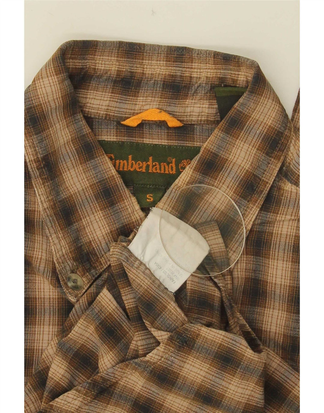 Timberland Herren-Flanellhemd, klein, braun, kariert, Baumwolle