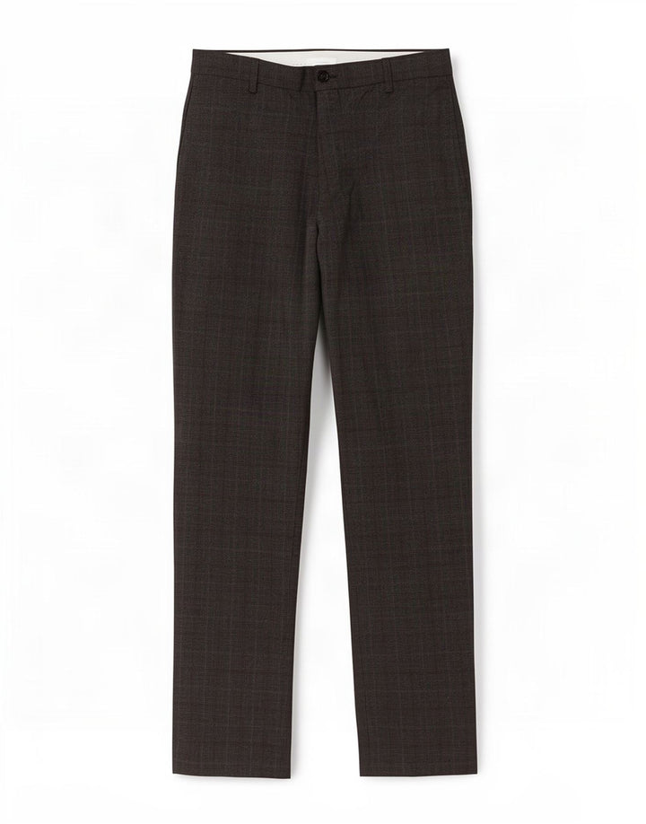 Marks & Spencer Herren-Chinohose, W30, L33, braun kariertes Polyester