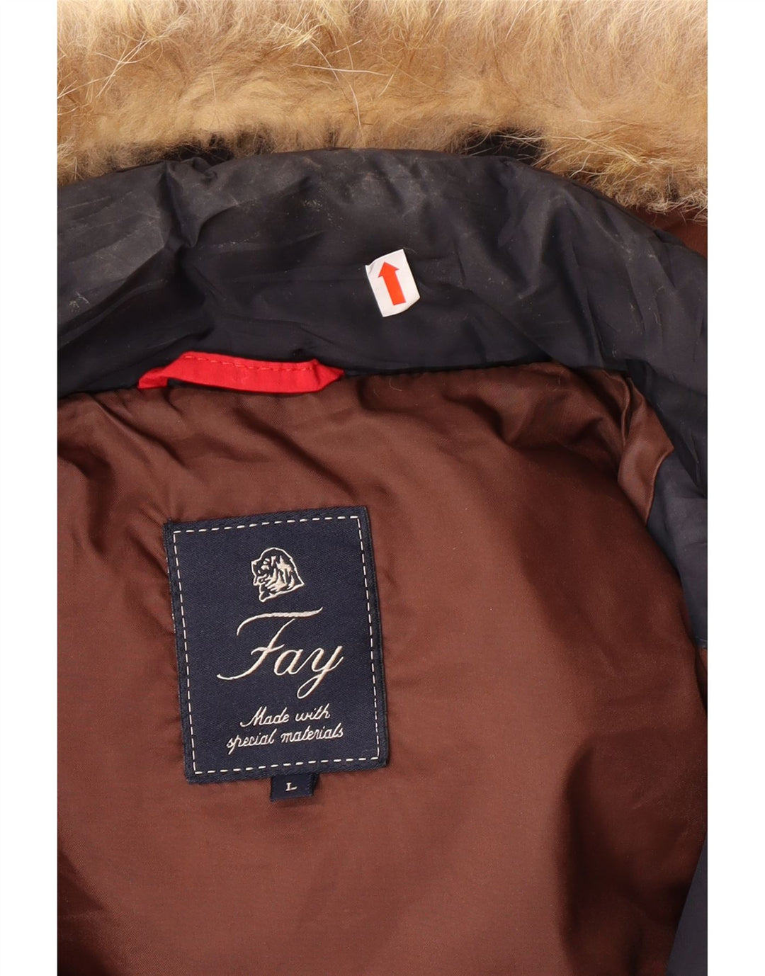 FAY Herren-Jacke mit Kapuze, gepolstert, UK 40, Größe L, Marineblau, Polyester