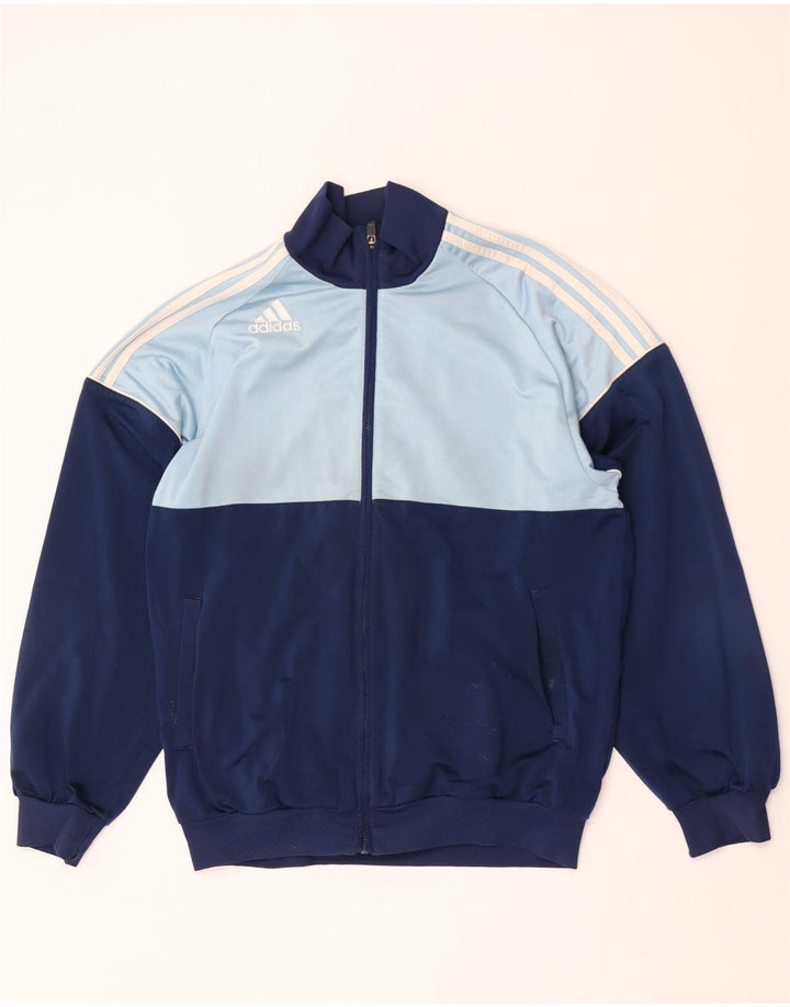 Adidas Herren-Trainingsanzug-Top-Jacke, UK 40/42, mittleres Marineblau, Farbblock
