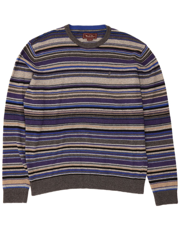 Marlboro Classics Herren-Pullover mit Rundhalsausschnitt, XL, mehrfarbig gestreift