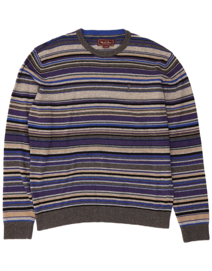 Marlboro Classics Herren-Pullover mit Rundhalsausschnitt, XL, mehrfarbig gestreift