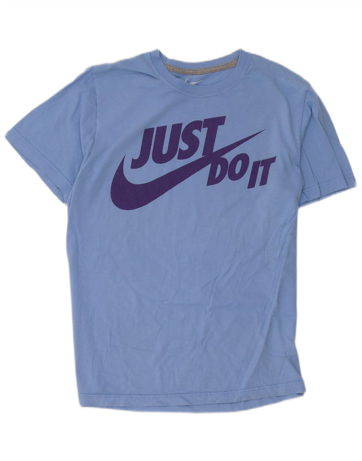 Nike Herren-T-Shirt mit normaler Passform und Grafik, mittelblaue Baumwolle